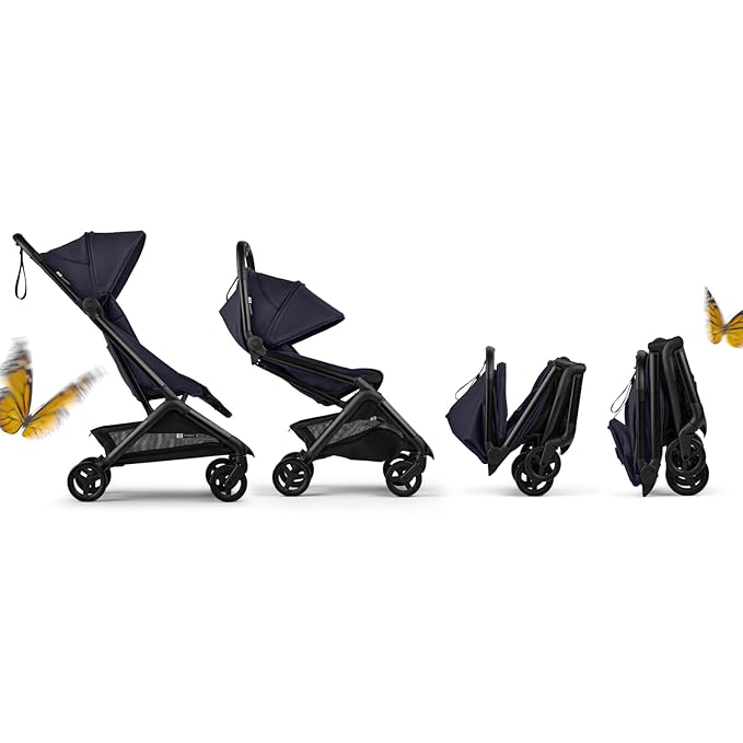 Bugaboo Butterfly 2 Travel Stroller, Ultra-Compact One-Second Fold, Lightweight and Airplane-Friendly (Indigo)