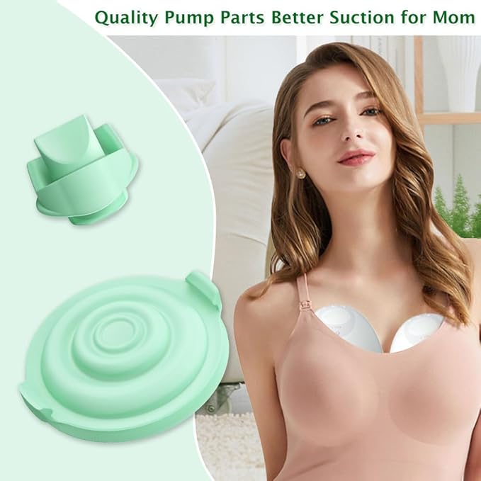 2pcs Duckbill Valves and 2pcs Pump Seals Diaphragm Compatible with Elvie Breast Pump, Replace for Elvie Pump Valves and Diaphragm, Pump Seal Used for Original Flange, Not Original Parts