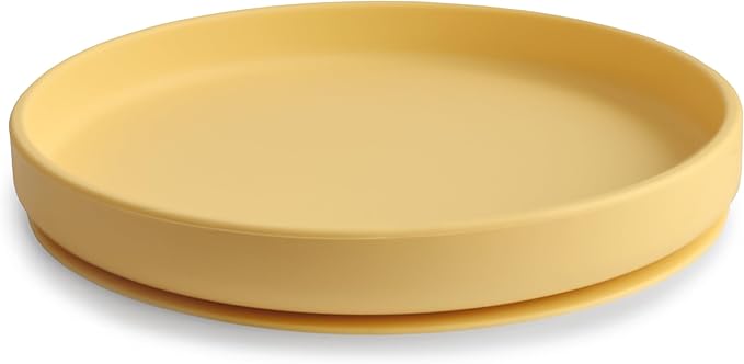 mushie Classic Silicone Suction Plate | BPA-Free Non-Slip Design (Daffodil)