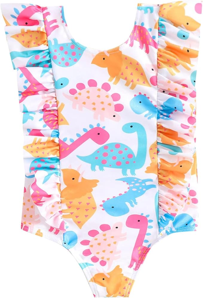 Happy Town One-Piece Infant Toddler Baby Girl Summer Swimsuit Watermelon Leopard Ruffle Swimwear Bikini Bathing Suit