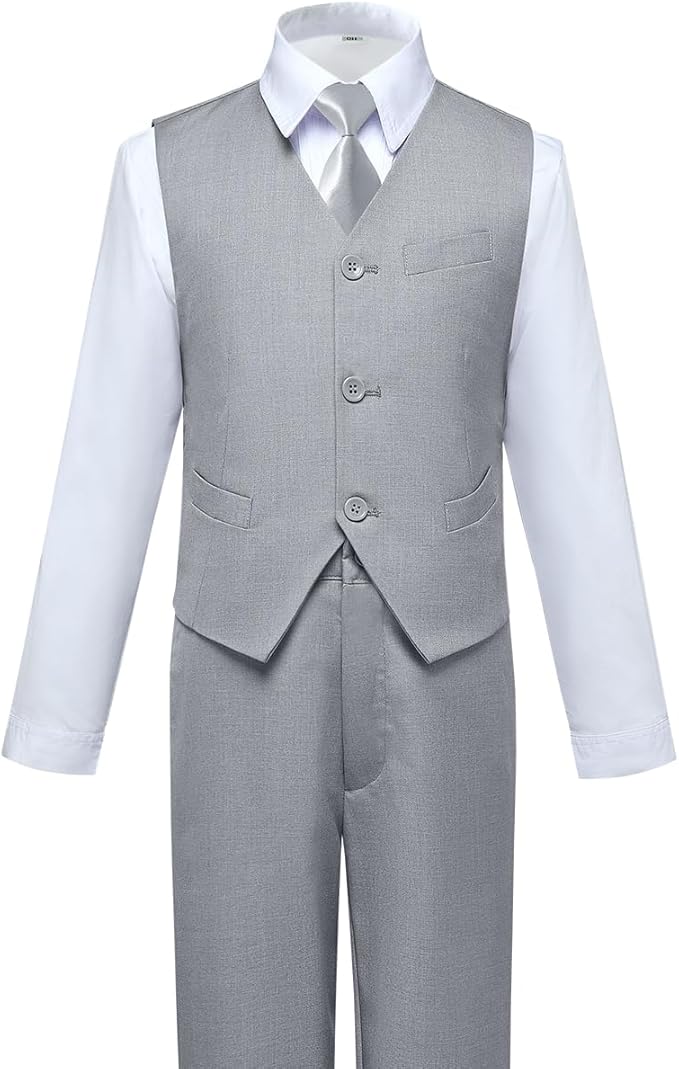 Visaccy Boys Suits Slim Fit Dress Clothes Ring Bearer Outfit
