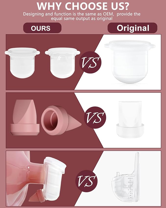 4PC M6 Breast Pump Replacement Accessories, Including 4pcs Silicone Diaphragms for Momcozy Mobile Style | M6, Replace for Momcozy Pump Parts, Not Original Parts, 4PC Transparent Diaphragms