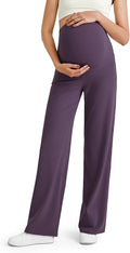 G4Free BareFeel Maternity Dress Yoga Pants Over The Belly Stretchy Work Slack Pregnancy Wide Leg Lounge Trousers
