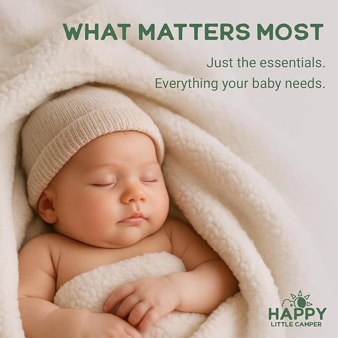 Happy Little Camper Super Saver Diapers, Size 5, 25 Count | Budget-Friendly Disposable Diapers for Sensitive Skin | Hypoallergenic, Fragrance-Free, Ultra Absorbent