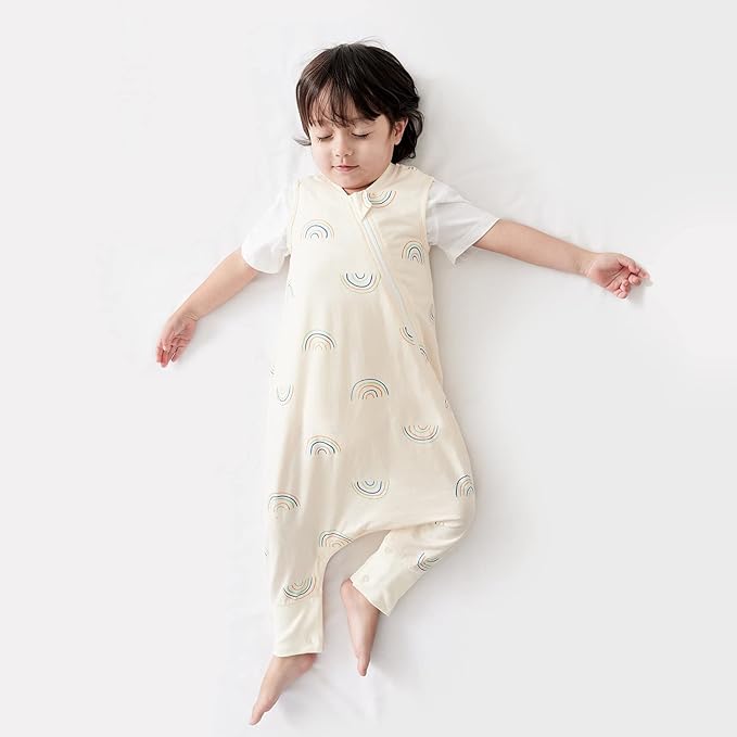 Duomiaomiao 0.5 TOG Toddler Sleep Sack 24-36 Months 100% Cotton Lightweight Baby Sleep Sack with Feet, Breathable Comfy Toddler Wearable Blanket