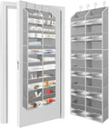 HOMELUX THEORY Heavy Duty Over the Door Organizer - Extra Wide Closet Organizers And Storage, Hanging Storage Door for Bedroom & Baby Nursery, 1PC Light Gray