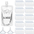 Meanplan 100 Pcs Plastic Pouches Bulk Reusable Squeeze Pouches Clear Plastic Juice Leak Proof Bags with Funnel for Party Favors Supplies(3.5 oz,Straight Mouth)