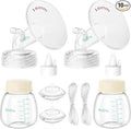 Breast Pump Parts Compatible with Spectra S1/S2/9 Plus, Not Original Accessories, Full Set Replacements Include 16mm Flanges, Valves, Backflow Protectors (Duckbills Included), Tubings and Bottles