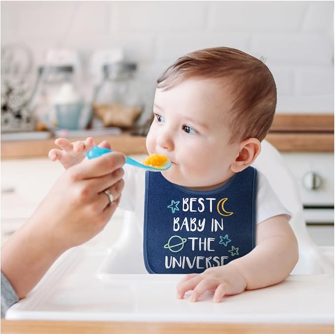 The Peanutshell Baby Boy or Girl Terry Bibs Set of 10-100% Cotton, Soft, Absorbent Baby Bibs, Unisex Toddler Boy or Girl Set, Newborn & Infant - Sunshine