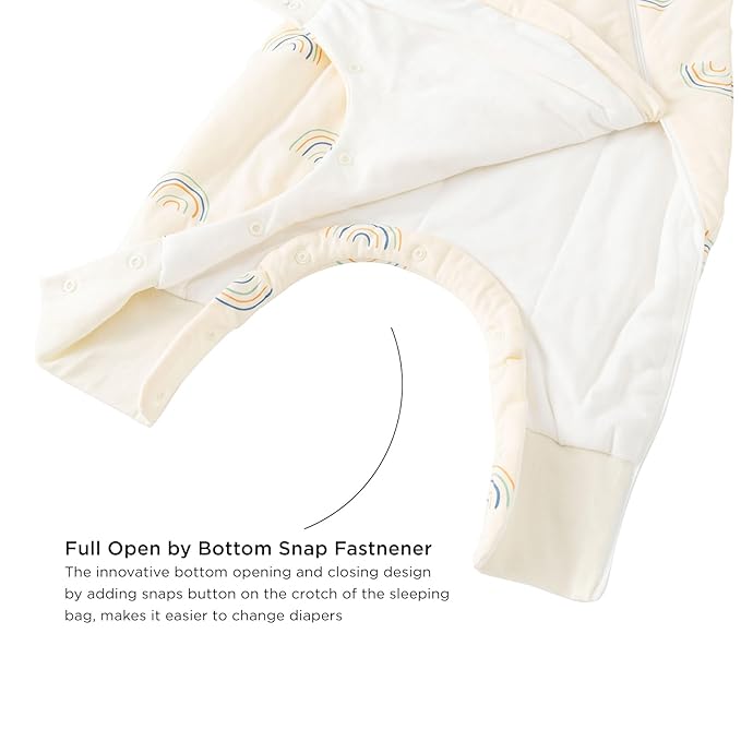 Duomiaomiao 2.5 TOG Toddler Sleep Sack 6-12 Months 100% Cotton Winter Side Open Zipper Baby Sleep Sack with Feet, Warm Toddler Wearable Blanket