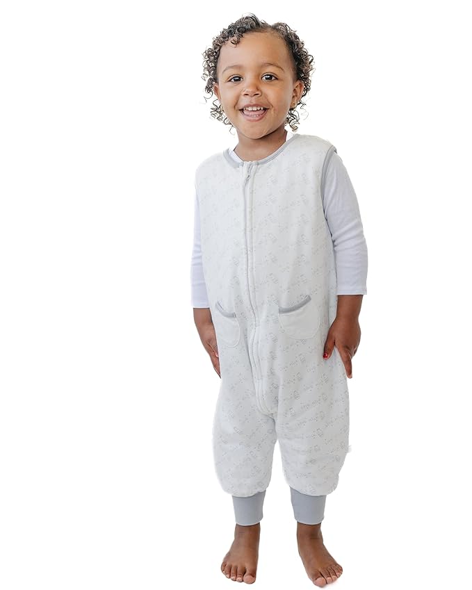 Tealbee Dreamsuit Toddler Sleep Sack with Feet – Walker Sleep Bag with Legs, Rayon made from Bamboo, All Season 1.2 TOG, 2-Way Zipper, 12m-2T - Love Milk