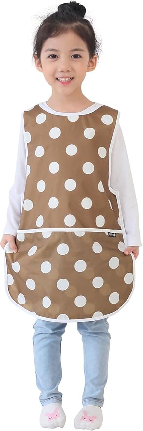 Kids Painting Apron – Waterproof Art Smock for Toddlers & Preschoolers, Messy Play, Baking, Crafts, Cooking, Mealtime