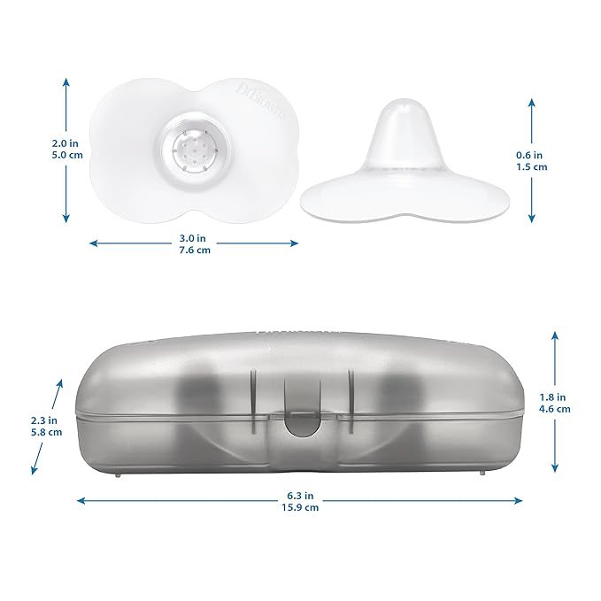 Dr. Brown's Butterfly Breastfeeding Nipple Shields for Protecting Sore, Flat or Inverted Nipples, Essential for Latching Difficulties with Microwave Sterilizer Carrying Case, 20mm