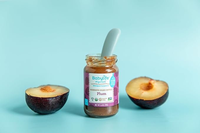 Babylife Organics Stage 1 – Heavy Metal Safe, Organic Baby Food - Plum, 3.2 Ounce Jar (12 Pack)
