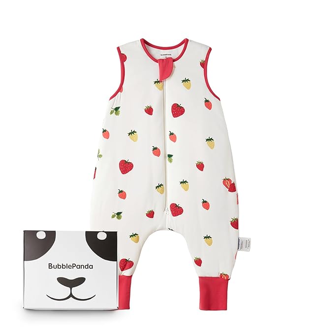 BubblePanda Rayon Made from Bamboo Toddler Sleep Sack with Feet 6-12 Months 1.0 Tog Ultra Soft Toddler Sleeping Sack Baby Sleep Bag Walker Quilted Wearable Blanket with Legs 2-Way Zipper Lightweight