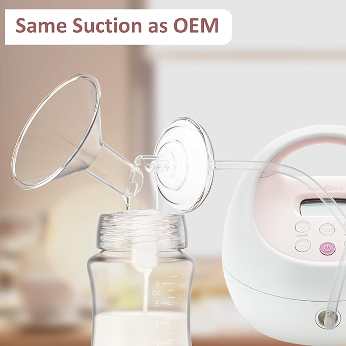 17mm Flanges Compatible with Spectra S2 S1 9 Plus Synergy Gold Breastpump, Not Original Spectra Replacement Pump Parts, Wide Mouth Flange Accessories for Elastic Nipples Work with Backflow Protector