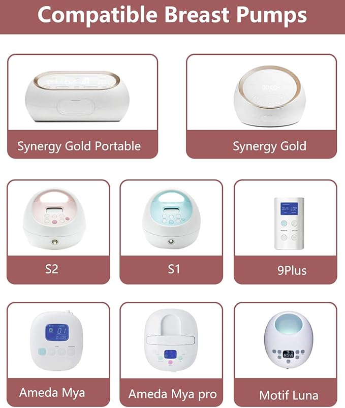 4packs 13mm Full Breast Replacement Pump Parts for Spectra S1 S2 9 Plus Synergy Gold Include 13mm Flange,Valve,Backflow Protector,Tube,Bottle,Caps, Fit for Motif Luna Cimilre Ameda MYA Pump