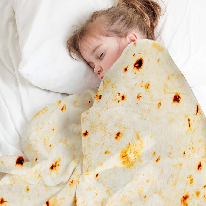 Kids Tortilla Blanket 1 2 3 4 5 Year Old Boy Birthday Gift, 49 Inch Burritos Kids Blanket Funny Kindergarten Graduation Gifts for Boys, Taco Food Blanket, Soft Comfortable Flannel Throw Blanket