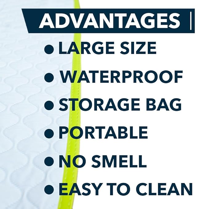 Portable Changing Pad - Waterproof Baby Changing Mat - Large Size 25.5”x31.5”- Foldable Wipeable Diaper Changing Pad - Change Diaper in Any Places On The Go for Boys & Girls - Storage Bag