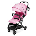 Lightweight Stroller, One-Hand Fold Compact Travel Stroller from Birth to 55 lbs, UPF 50+ Large Canopy & 5-Point Harness, Adjustable Reclining Seat- Pink