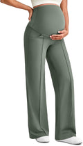 G4Free Maternity Dress Yoga Pants with Pockets Over The Belly Stretchy Work Slack Pregnancy Wide Leg Lounge Trousers