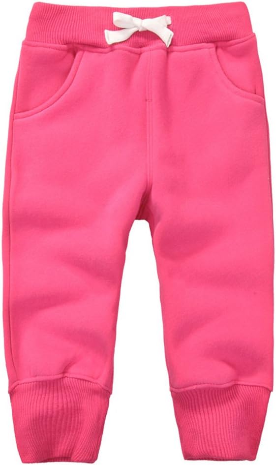 CuteOn Unisex Toddler Jogger Pants Kids Cotton Elastic Waist Winter Baby Sweatpants Pants 1-5Years