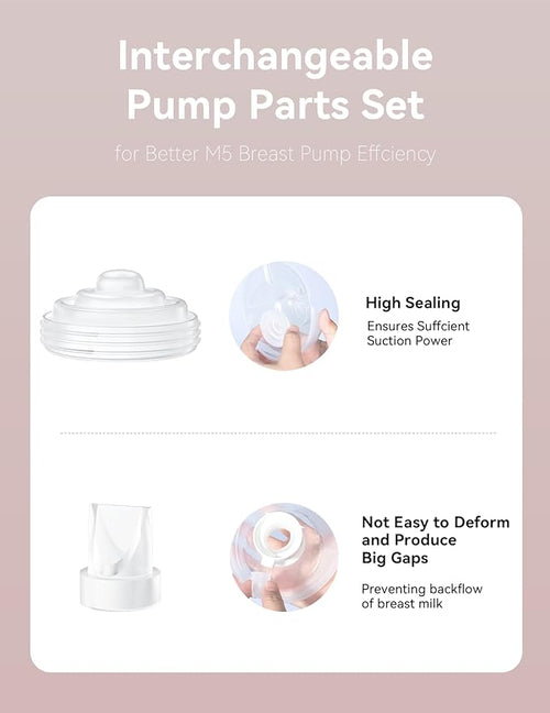 10PCS Breast Pump Parts Compatible with Momcozy M5 Replacement to M5 Silicone Diaphragms Duckbill Valves, Not Original Mom Cozy Pump Parts Accessories