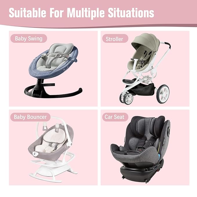 KAKIBLIN Baby Travel Pillow, Upgraded Baby Neck Pillows for Car Seat, Infant Neck Support Pillow for Head and Neck,Newborn Head Support for Car Seat,Pushchair (Pink)