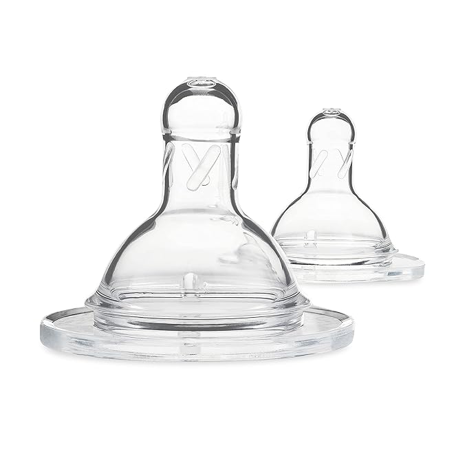 Motif Medical Replacement Slow Flow Nipples for Duo Baby Bottle - Dishwasher-Safe, Silicone Newborn Bottle Nipples - Baby Bottle Nipples for Comfortable Feeding (2 Nipples Included)