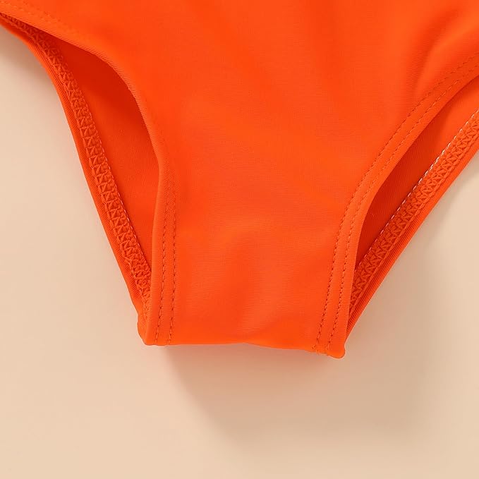 Happy Town Toddler Swimsuit Girl One Piece Bathing Suit Color Block Swimwear Baby Summer Beach Wear