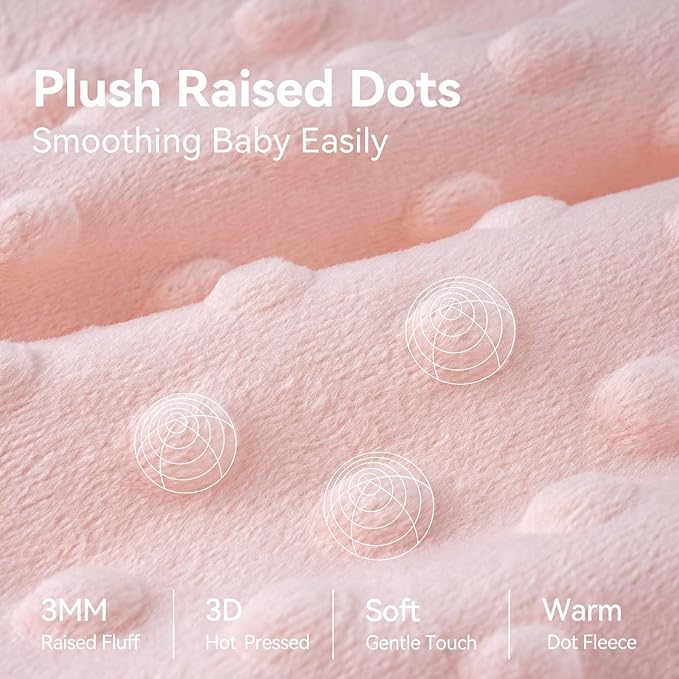 Fleece Baby Sleep Sack 18-24 Months with Plush Dots 1.5 Tog Baby Wearable Blanket with 2-Way Zipper Warm Sleeping Sack for Toddler Infant - XLarge, Pink