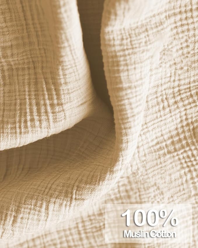 Muslin Nursing Covers for Breastfeeding, Arch Neckline Breast Feeding Covers for Women, Moms Privacy Breathable Summer Nursing Apron, 43.3" x 25.6" Soft Feeding Cover (Beige Sweet Khaki Heart)