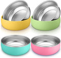 4 Pack Stainless Steel Bowls for Kids - BPA-Free 5" Baby Bowls with Removable Silicone Base - Non-Slip Toddler Bowls for Snacks & Meals (Bright Colors)