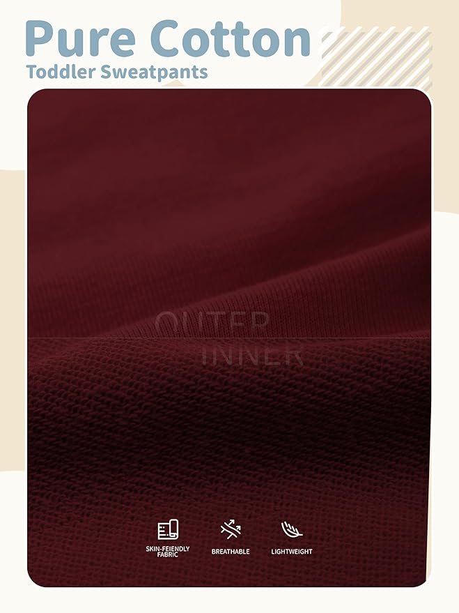 HXP 3 Pack Toddler Sweatpants Cotton Toddler Boys Girls Unisex Sweatpants Pants with Pocket Drawstring