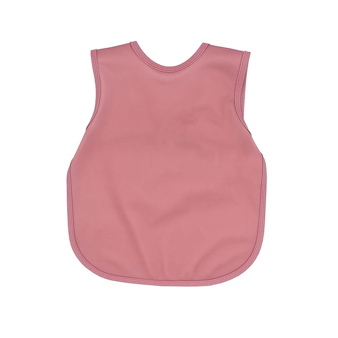 BapronBaby Minimalist Blush Bapron - No Neck Tie Safer Bib for Baby & Toddler - Soft Waterproof Stain Resistant - Machine Washable - Sz Baby/Toddler 6m-3T