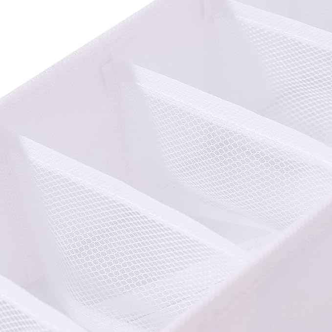 Qozary 6 Pack Sock Underwear Drawer Organizer Dividers, Collapsible Cabinet Closet Storage Boxes for Clothes, Socks, Lingerie, Underwear, Tie, Belt, Baby, Bedroom