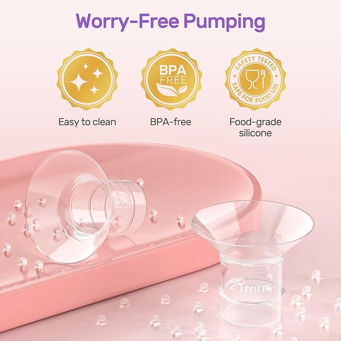 Nuliie 10PCS Silicone Flanges Insert Replacement Kit, Flange Sizing Kit 12/14/16/18/20mm for 24mm Flange/Shield Breast Pumps, Pumping Essential Kit for Moms