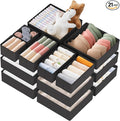 Criusia Drawer Organizer Clothes, 21 Pack Dresser Organizer for Baby Clothes, Underwear, Sock - Foldable Closet Organization and Storage Dividers Bins for Nursery, Bedroom (Black)