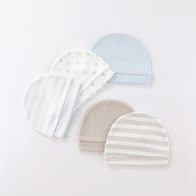 Fashion Baby Boy Girl Clothing Set Cotton Soft 3-Piece Long Sleeve Button Rompers 5-Pack Hats&Gloves Infant Clothes