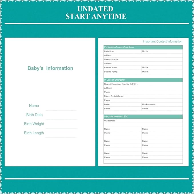 Baby's Daily Care Planner - A5 Newborn Baby Log Book for Tracking Daily Routine, 152 Easy-to-Use Pages to Monitor Nursing, Sleep, Feeding, Diapers, Pumping, and More - Green