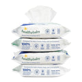HealthyBaby Our Wet Wipes | EWG Verified Safe | 100% Water & Plant Based | Unscented & Safe for Sensitive Skin | Fragrance Free and Totally Chlorine Free (4 packs, 256 wipes)