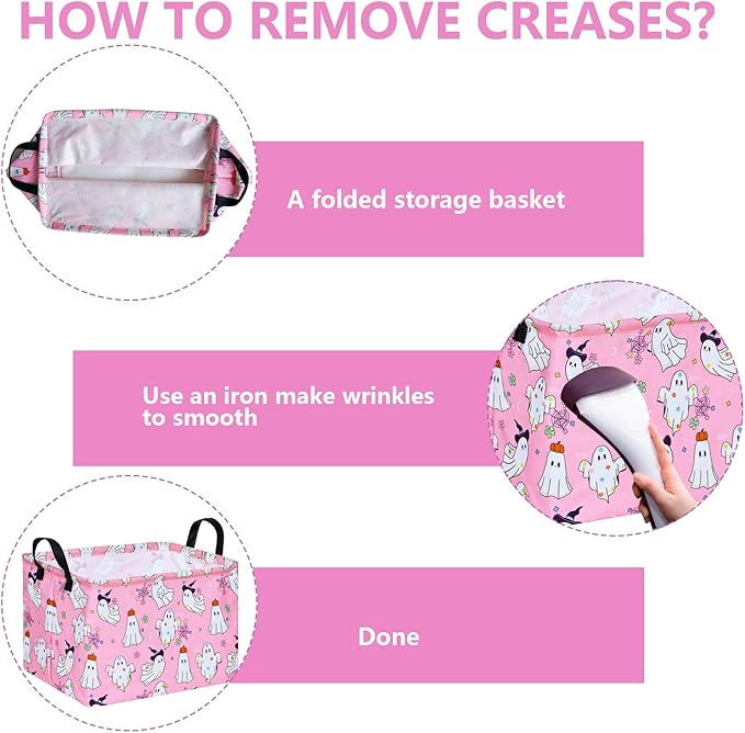 Ghost Happy Halloween Kids Gift Shelf Storage Basket Organizer Box Clothes Laundry Hamper Toys Nursery Basket Baby Laundry Basket with Handles