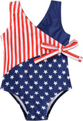 Happy Town Toddler Swimsuit Girl One Piece Bathing Suit Color Block Swimwear Baby Summer Beach Wear