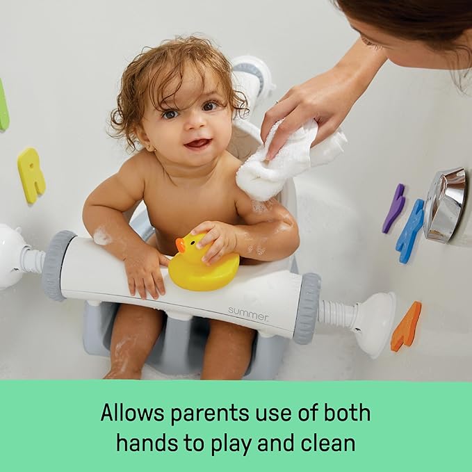 Ingenuity My Bath Seat for Sit-Up Baby Bathing, Sure & Secure Suction Cups, ASTM Safety Tested & Approved, Backrest for Assisted Sitting, Easy Setup & Storage, Pink