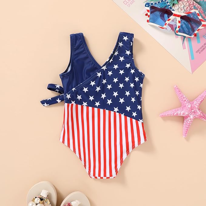 Happy Town Toddler Swimsuit Girl One Piece Bathing Suit Color Block Swimwear Baby Summer Beach Wear