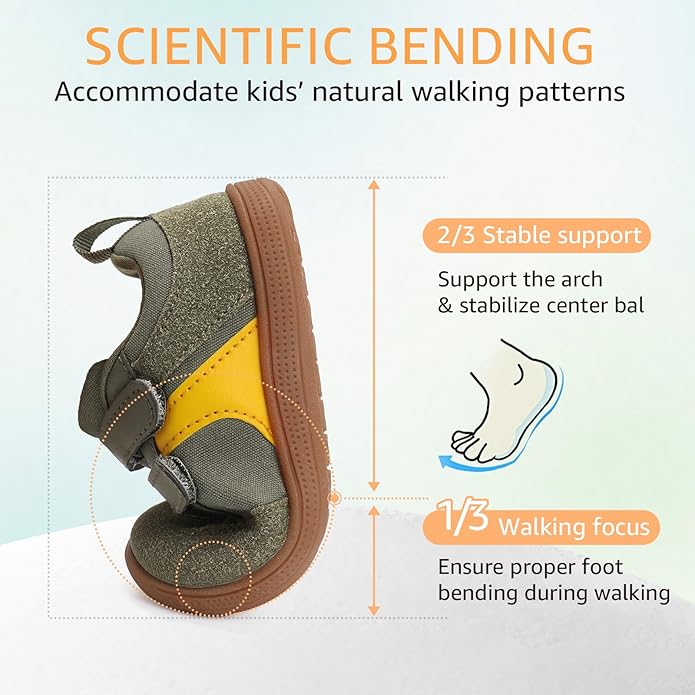 Toddler Wide Toe Box Barefoot Shoes Boys Girls Sneakers Zero Drop Kid Tennis Running Shoes Lightweight Non-Slip Comfortable Infant First Walking Shoe Outdoor Activities School