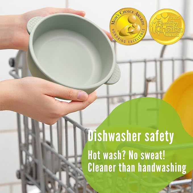 1 Pack Stainless Steel Toddler Suction Bowls for Baby Plates, 2-in-1 SUS304 Toddlers Bowl & Removable Silicone Suction Kids Bowl for Cereal | Snack | Anti-Scald Non-Toxic Suction Bowls