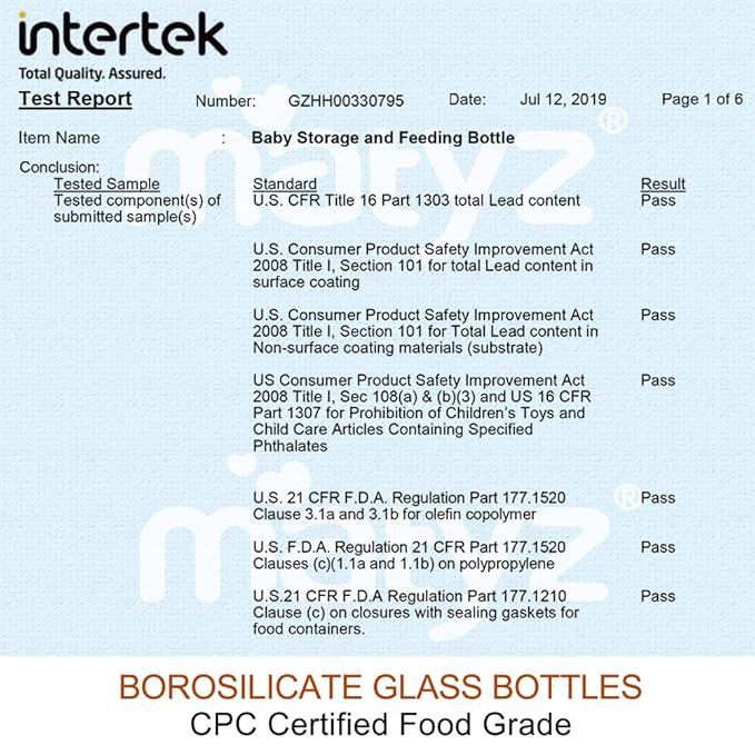 Matyz Glass Breastmilk Storage Bottles, 6 Pack, 8 oz, Compatible With Spectra Medela Breast Pump - Freezer Safe Storage Bottles Set - Wide Mouth Breastmilk Storage Containers - BPA Free (3 Color Lids)