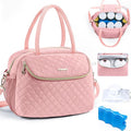 SFYBYHEART Breastmilk Cooler Travel Bag with 2pcs Wipes Dispensers and Ice Pack -Baby Bottle Cooler Bag for 6 Baby Bottles Up to 9 Ounce - Breast Pump Bag, Bottle bag for Daycare
