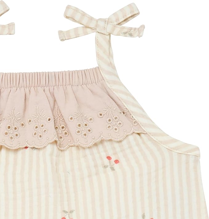 Modern Moments by Gerber baby-girls Self Eyelet Ruffle Long Leg Romper